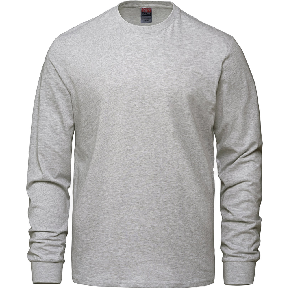 S05615 - Breeze - Adult RING SPUN Combed Cotton Long Sleeve Crewneck T-Shirt — Athletic Grey Heather
