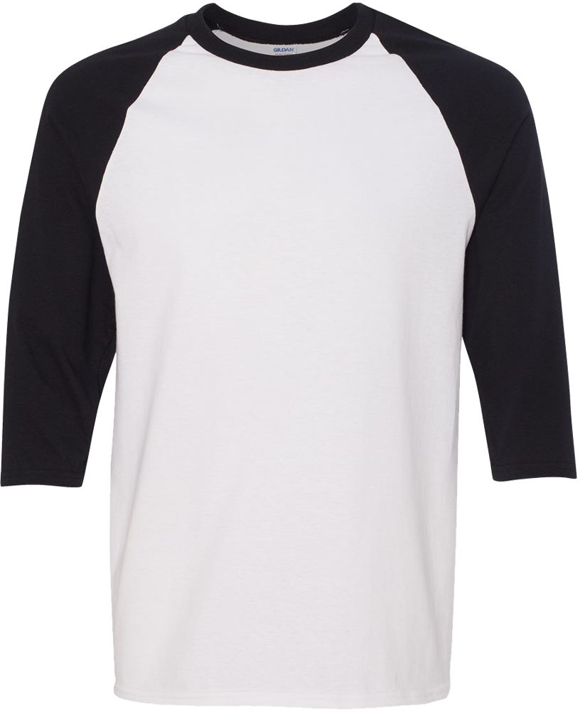 Heavy Cotton™ Raglan Three-Quarter Sleeve T-Shirt — White/ Black