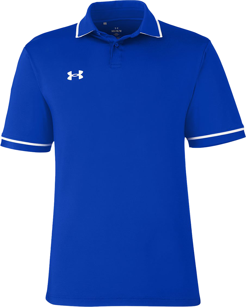 Tipped Teams Performance Polo — Royal/ White