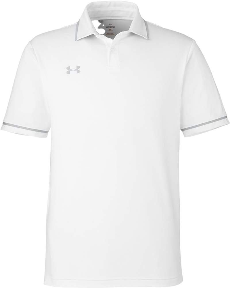 Tipped Teams Performance Polo — White/ Mod Grey