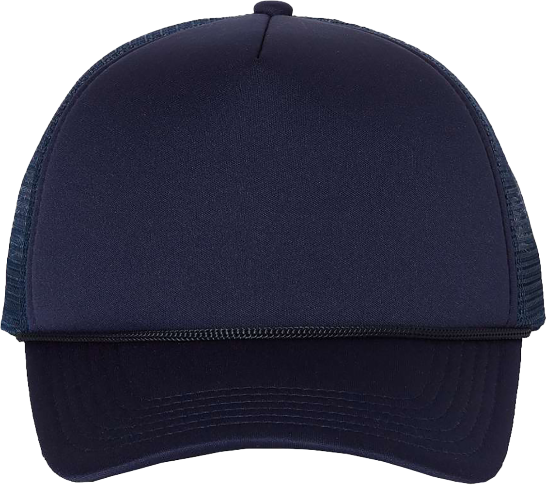 Foam Mesh-Back Trucker Cap — Navy/ Navy